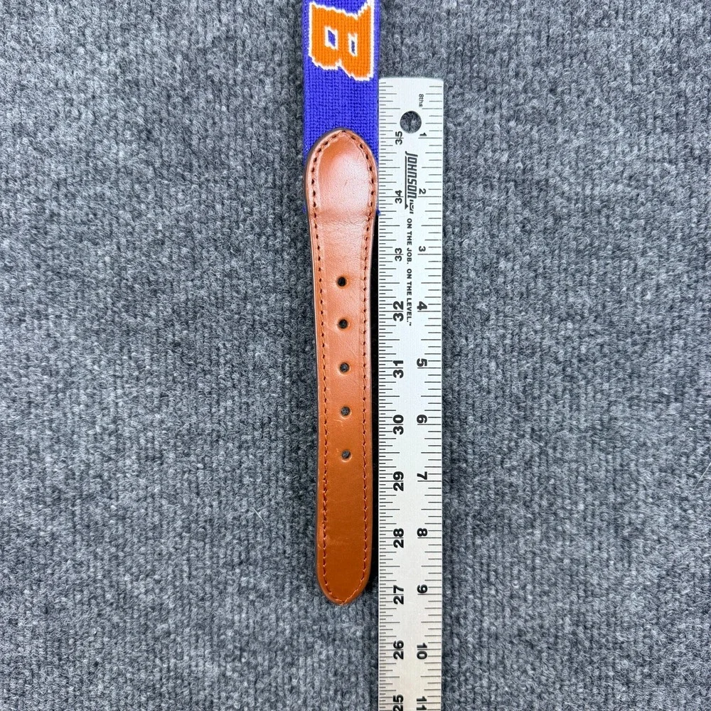 Smathers and Branson Boise State Football belt size 40 leather Brass Needlepoint